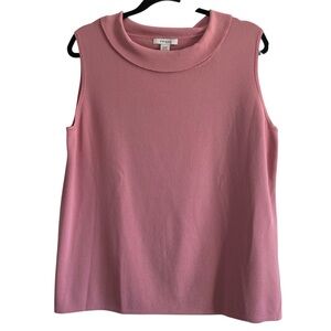 Dressbarn Sleeveless Knit Top Dusty Rose Pink Size 14 16 Lightweight Sweater
